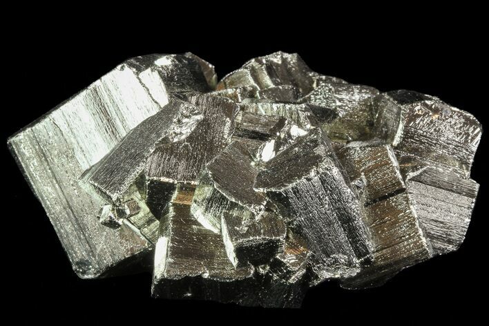 Gleaming, Cubic Pyrite Cluster - Peru #69588